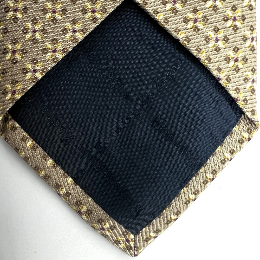 Ermenegildo Zegna 100% Silk Tie Brown Geometric‎ Pattern 3.5" Made In Italy - Picture 5 of 7